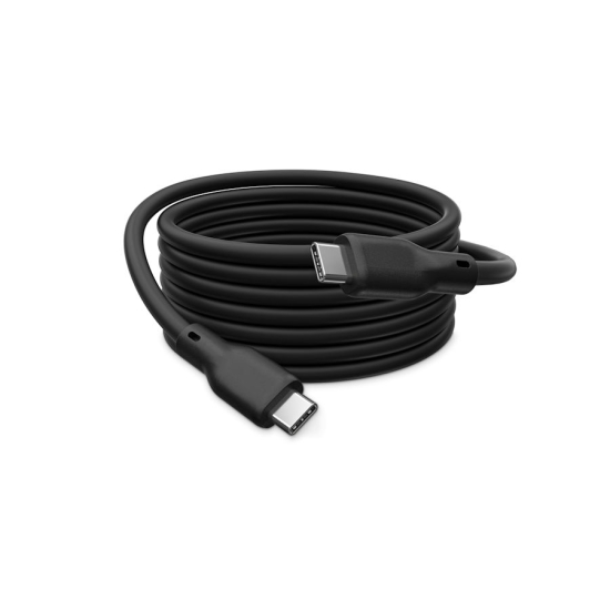 Kabel USB 4.0 ver.2.0 USB-C - USB-C 240W 80Gbs 8K@60Hz czarny 1,5m silikonowy Digitus AK-300350-015-S