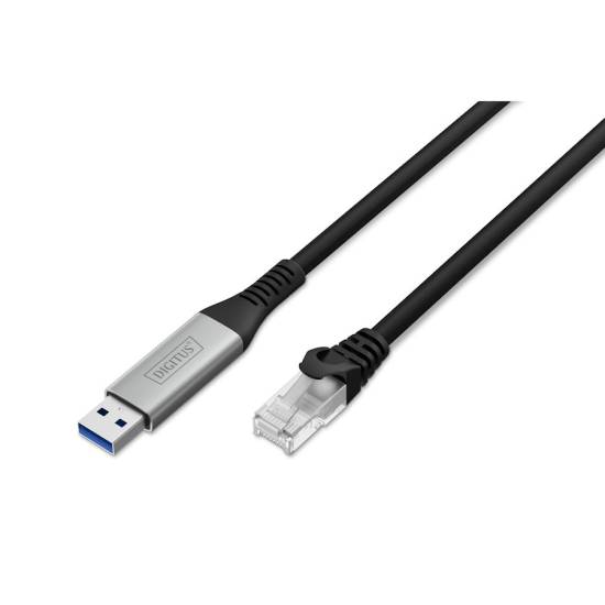 Adapter / karta sieciowa USB-A RJ45 1Gbps kabel 15m Digitus AK-300600-150-S