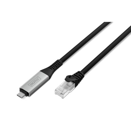 Adapter / karta sieciowa USB-C RJ45 1Gbps kabel 2m Digitus AK-300601-020-S