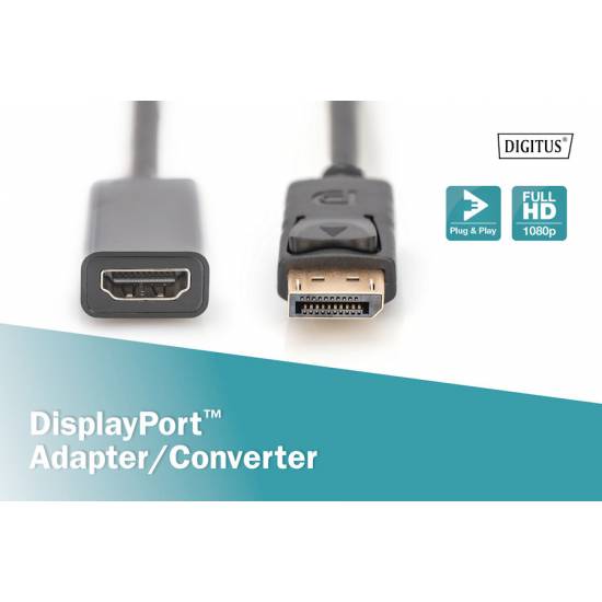 Adapter DisplayPort -> HDMI Digitus AK-340400-001-S