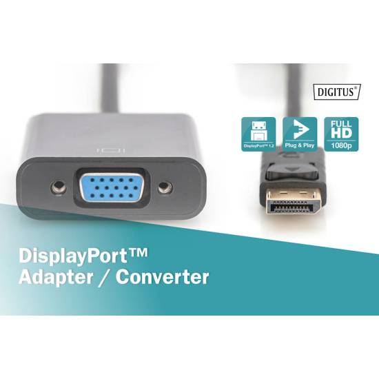 Adapter DisplayPort -> VGA Digitus AK-340403-001-S