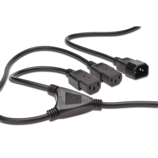 Kabel zasilania C13 x2 - C14 1,7m Digitus AK-440400-017-S
