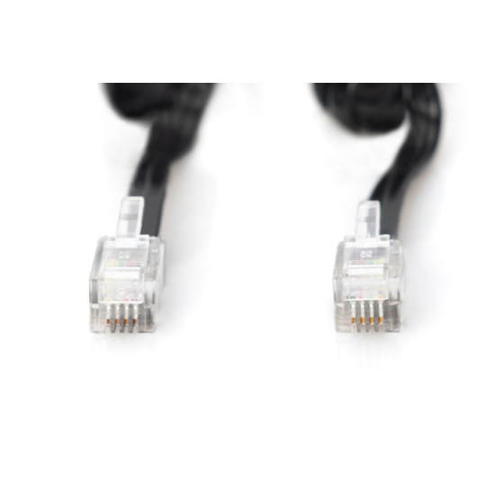 Kabel spiralny do słuchawek telefonicznych RJ10/RJ10 M/M czarny 2m Digitus AK-460101-020-S