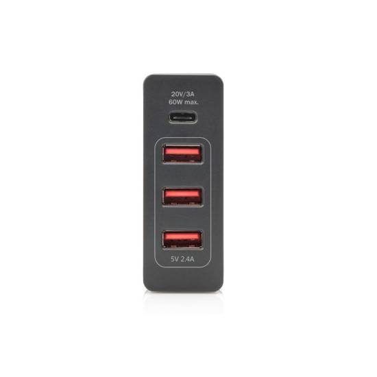 Ładowarka sieciowa GaN USBA x3 USBC x1 PD 72W Digitus DA-10195