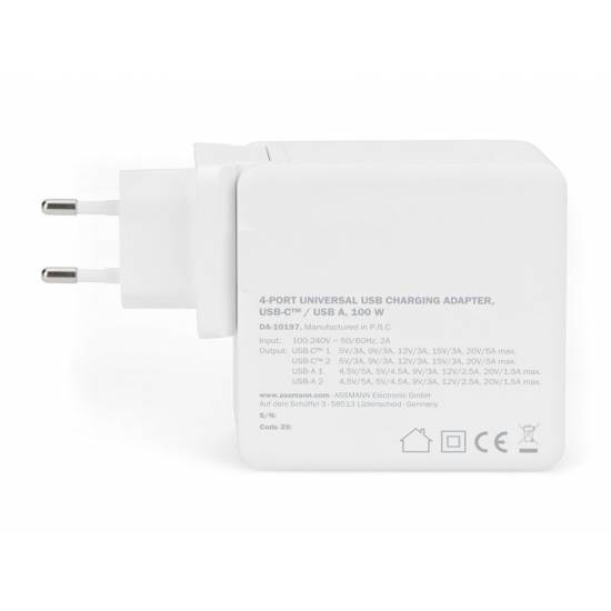 Ładowarka USB A x2 i USB C x2 PowerDelivery 100W Digitus DA-10197