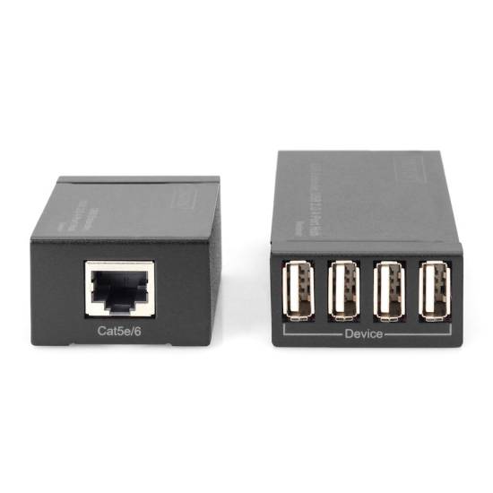 Kabel USB 2.0 A-A przedłużacz UTP 50m + hub USB 2.0 4-portowy Digitus DA-70143