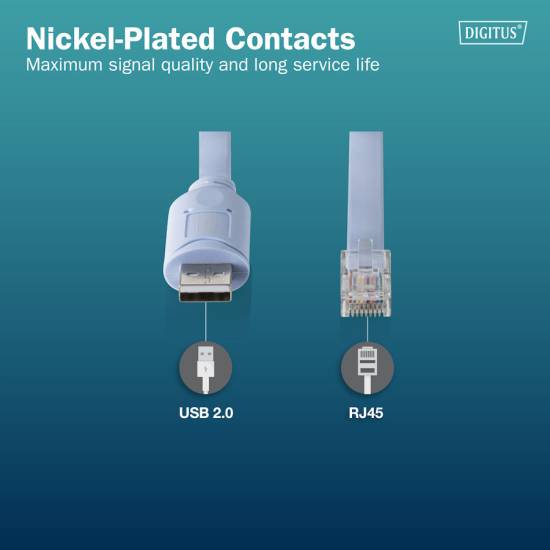 Konwerter USB 2.0 -> RJ45 do konsoli chipset FTDI FT232RNL kabel 1,8m Digitus DA-70173