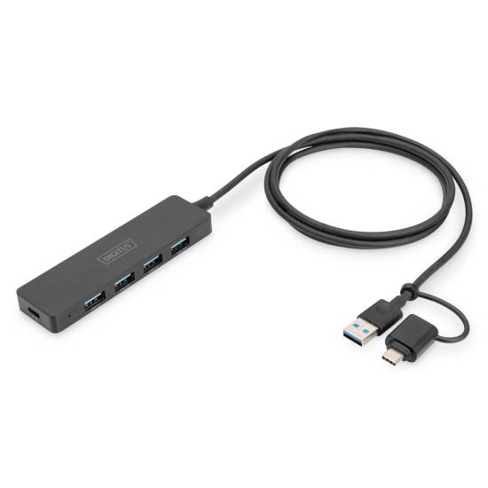 Hub USB 3.0 x4 adapter USB-C kabel 1,2m  Digitus DA-70236