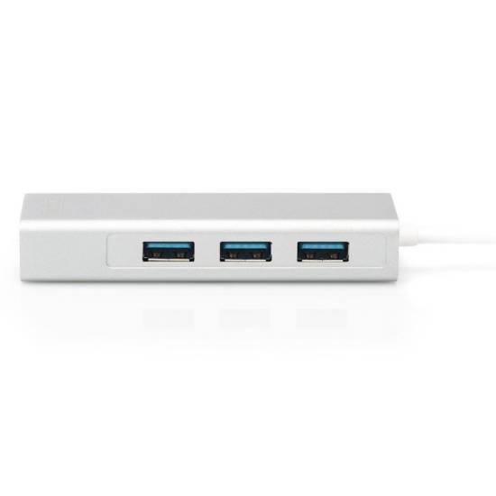 Hub USB-C -> USB 3.0 x3 RJ45 Gigabit Digitus DA-70255
