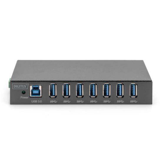 Hub USB 3.0 7-portowy przemysłowy metalowa obudowa aktywny Digitus DA-70258-1