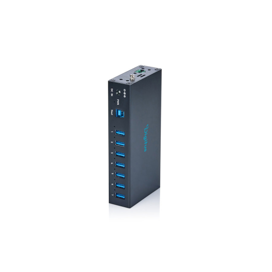 Hub USB 3.2 Gen1 5Gbit/s 7x USB-A host USB-B przemysłowy metalowa obudowa szyna DIN aktywny Digitus DA-70261