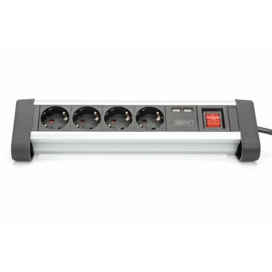 Listwa zasilająca 4-gniazda 2x USB na biurko 1,5m Digitus DA-70614
