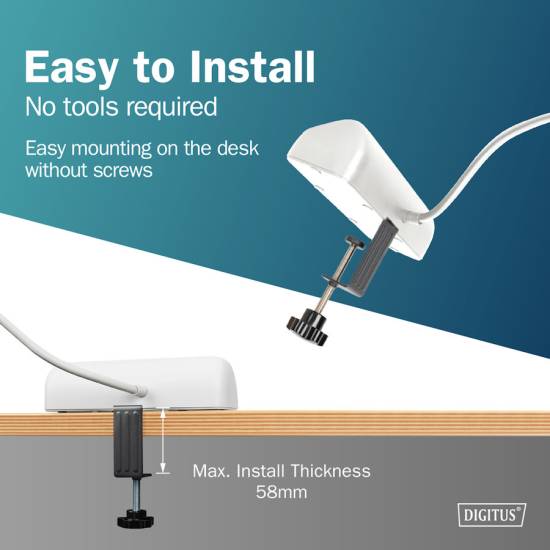 Listwa zasilająca 3-gniazda 2x USB-A 12W 1x USB-C 30W 1,5m Digitus DA-70626 biała