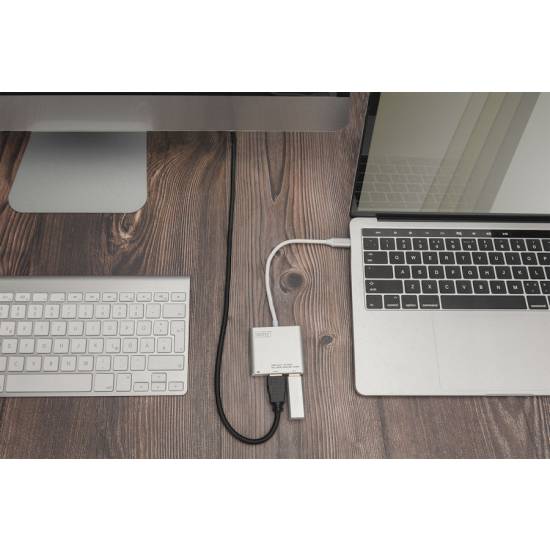 Adapter USB-C -> HDMI 4K + USB-C PD 61W + USB3.0 Digitus DA-70838-1