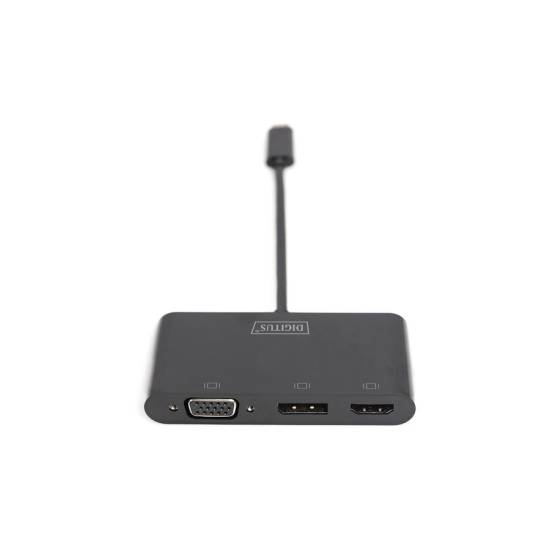 Adapter USB-C -> HDMI 4K + DisplayPort + VGA Digitus DA-70859