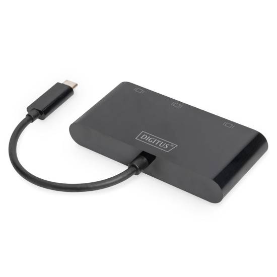Adapter USB-C -> HDMI 4K + DisplayPort + VGA Digitus DA-70859