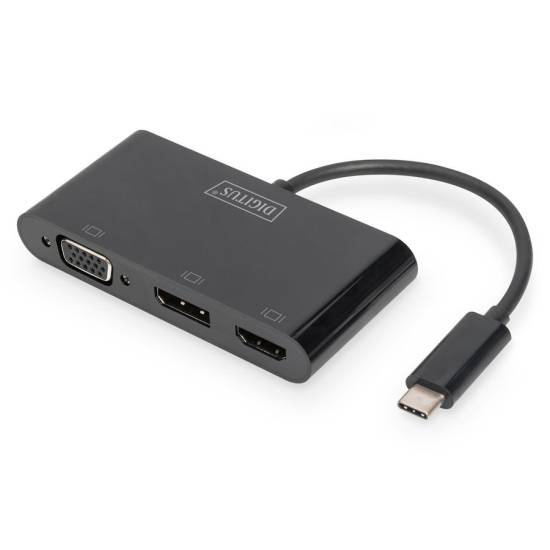 Adapter USB-C -> HDMI 4K + DisplayPort + VGA Digitus DA-70859
