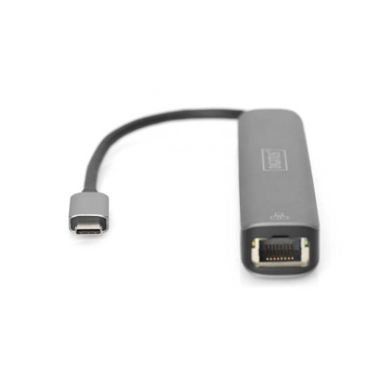 Hub USB-C -> USB 3.0 x3 HDMI 4K RJ45 Digitus DA-70892
