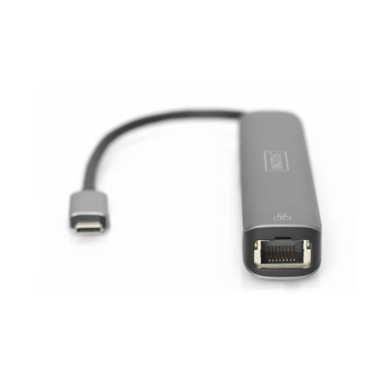 Hub USB-C -> USB 3.0 x3 HDMI 4K RJ45 Digitus DA-70892