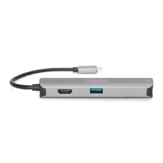 Hub USB-C -> USB 3.0 x3 HDMI 4K RJ45 Digitus DA-70892