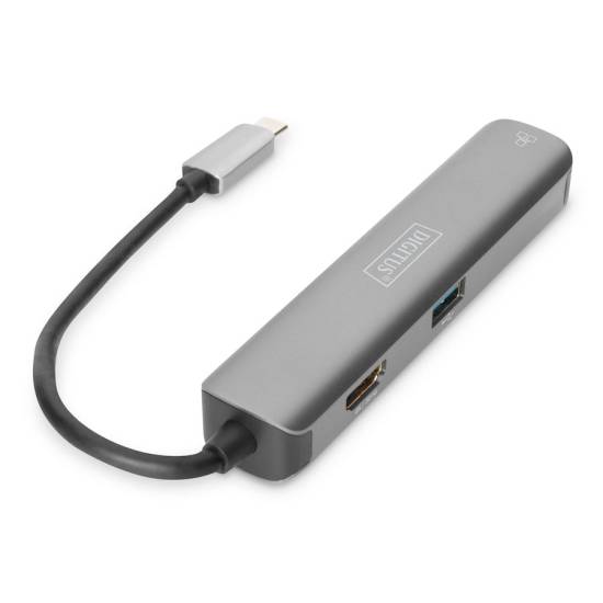 Hub USB-C -> USB 3.0 x3 HDMI 4K RJ45 Digitus DA-70892