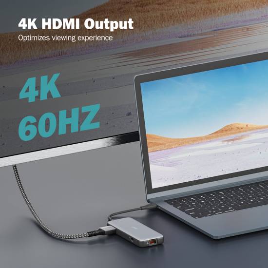 Stacja dokująca USBC 7-portów HDMI 4K RJ45 USB 3.2 x2 USBC PD 100W czytnik kart Digitus DA-70914