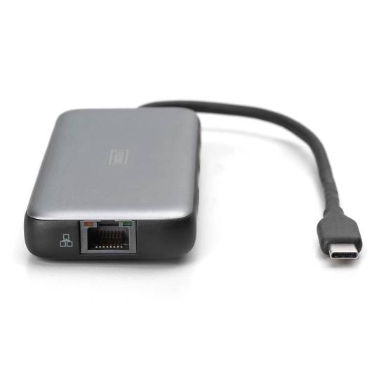 Stacja dokująca USBC 7-portów HDMI 4K RJ45 USB 3.2 x2 USBC PD 100W czytnik kart Digitus DA-70914