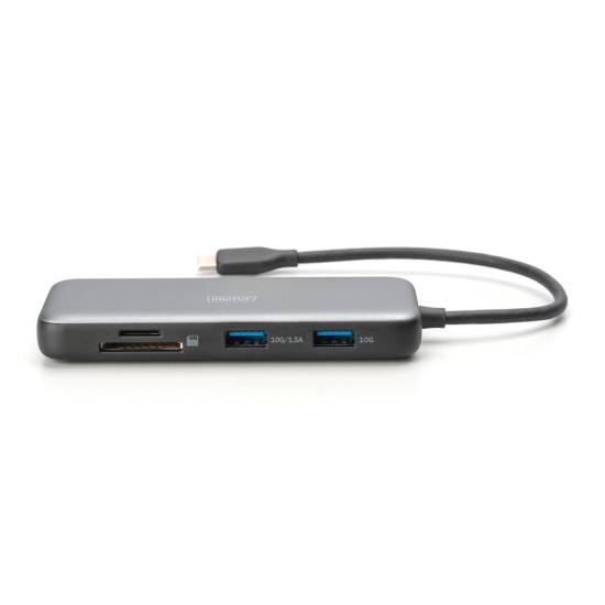 Stacja dokująca USBC 8-portów HDMI 4K x2 RJ45 USB 3.2 x2 USBC PD 100W czytnik kart Digitus DA-70915