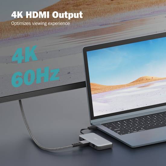 Stacja dokująca USBC 7-portów HDMI 4K RJ45 USB 3.2 x2 USBC PD 100W czytnik kart Digitus DA-70916