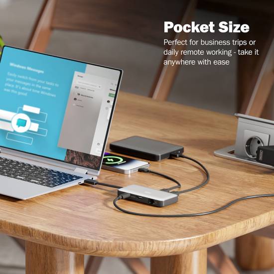 Stacja dokująca USBC 7-portów HDMI 4K RJ45 USB 3.2 x2 USBC PD 100W czytnik kart Digitus DA-70916