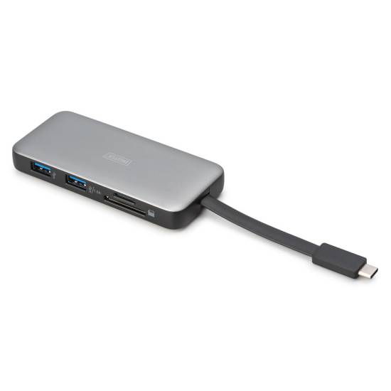 Stacja dokująca USBC 7-portów HDMI 4K RJ45 USB 3.2 x2 USBC PD 100W czytnik kart Digitus DA-70916