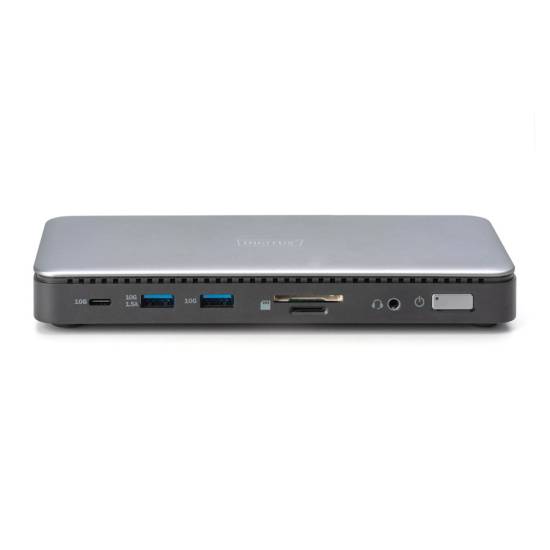 Stacja dokująca USBC 11-portów HDMI 4K x2 RJ45 USB 3.2 x2 USB-C 3.2 x1 zasilacz 150W czytnik kart Digitus DA-70917