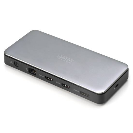 Stacja dokująca USBC 11-portów HDMI 4K x2 RJ45 USB 3.2 x2 USB-C 3.2 x1 zasilacz 150W czytnik kart Digitus DA-70917