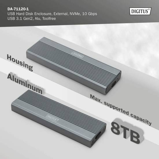Obudowa SSD M.2 NVMe 10Gbps USB-A 3.1 Gen2 Digitus DA-71120-1
