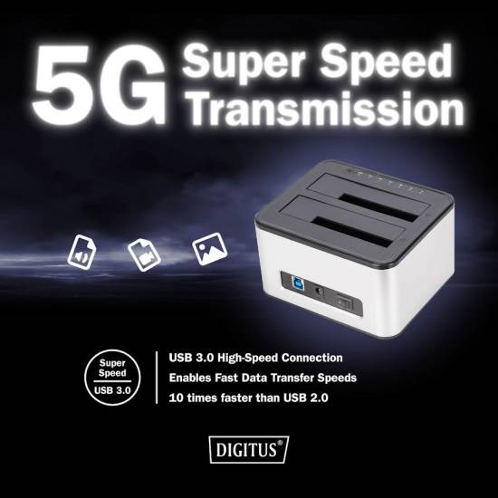 Stacja dokująca USB 3.0 Digitus DA-71540-2 klonowanie