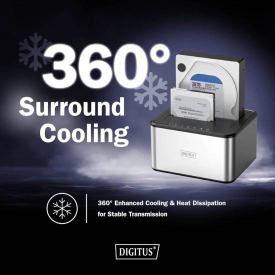 Stacja dokująca USB 3.0 Digitus DA-71540-2 klonowanie