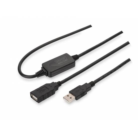 Kabel USB 2.0 A-A przedłużacz 10m aktywny Digitus DA-73100-1
