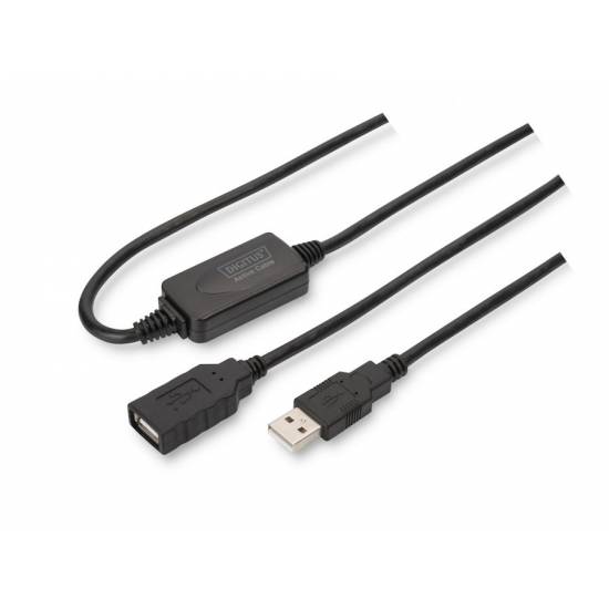 Kabel USB 2.0 A-A przedłużacz 15m aktywny Digitus DA-73101