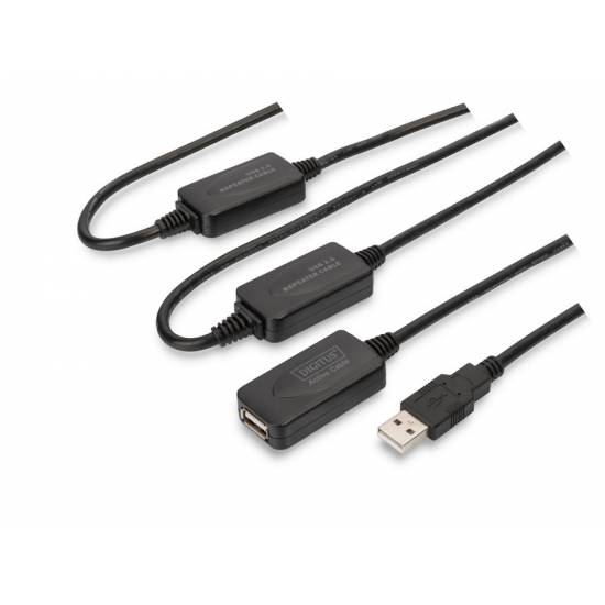 Kabel USB 2.0 A-A przedłużacz 25m aktywny Digitus DA-73103