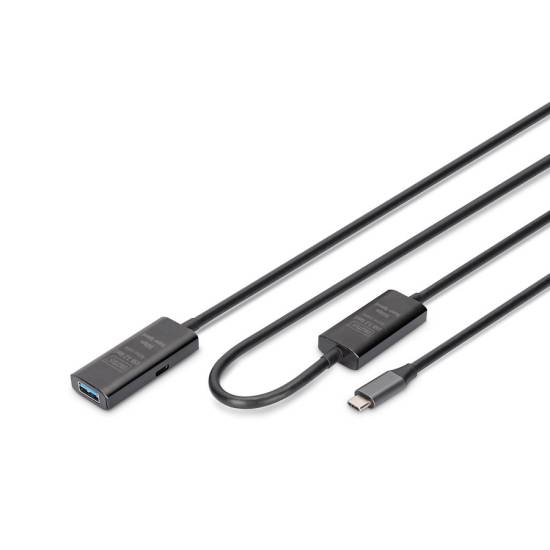 Kabel USB 3.2 USB-C -> USB-A 5G przedłużacz 10m aktywny Digitus DA-73111