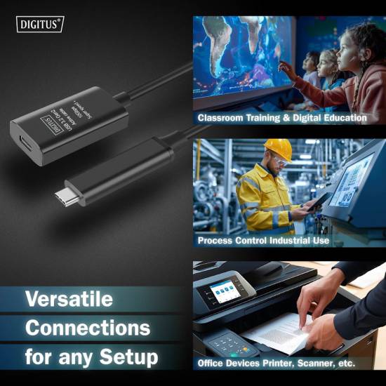 Kabel USB 3.2 USB-C -> USB-C 10G przedłużacz 5m aktywny Digitus DA-73112