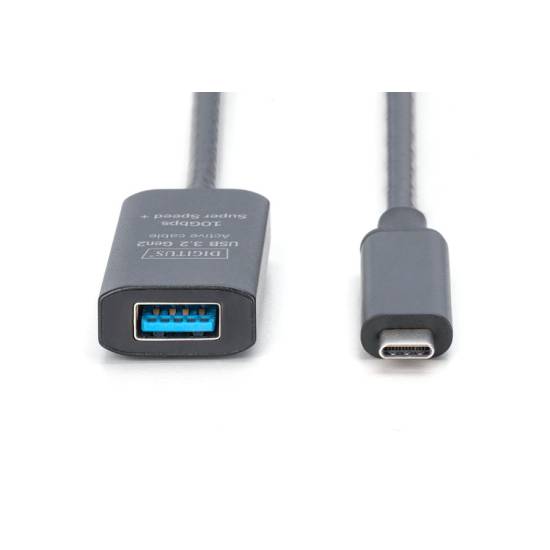 Kabel USB 3.2 USB-C -> USB-A 10G przedłużacz 5m aktywny Digitus DA-73113