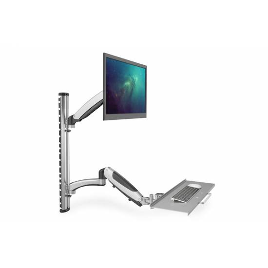 Ramię naścienne do LCD ze sprężyną gazową i półką na klawiaturę Digitus DA-90354
