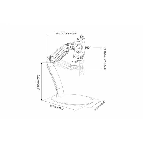 Stojak biurkowy do monitora LCD Digitus DA-90365