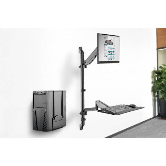 Ramię naścienne do monitora LCD z półką na klawiaturę Digitus DA-90372