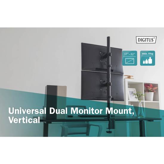 Ramię do monitora LCD kolumnowe Digitus DA-90438 podwójne