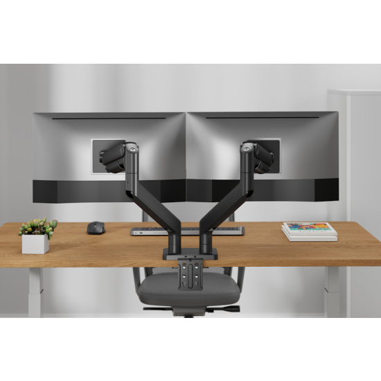 Ramię do monitora LCD ze sprężyną mechaniczną 2x 45