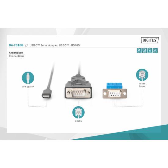 Konwerter USB C -> RS-485 Digitus DA-70168