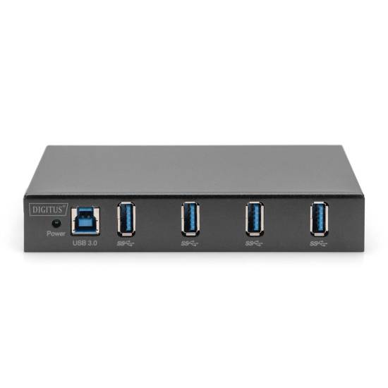 Hub USB 3.0 4-portowy przemysłowy metalowa obudowa aktywny Digitus DA-70257