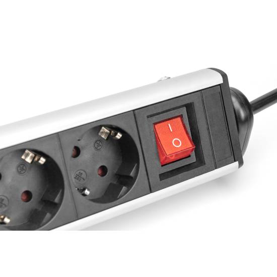 Listwa zasilająca 6-gniazd 2x USB A 1x USB C na biurko 1,5m Digitus DA-70624